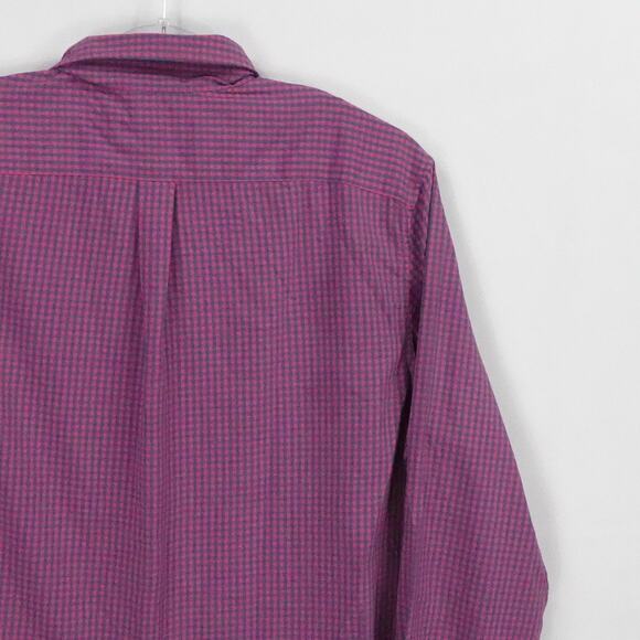 Vineyard Vines Shirt Mens Large Purple Blue Check Button Down Whale Logo Classic - Picture 10 of 16